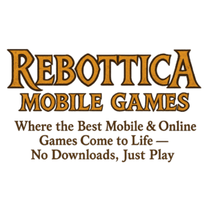 Rebootica Mobile Games logo symbolizing the best free mobile games, browser-based adventures, and community gaming